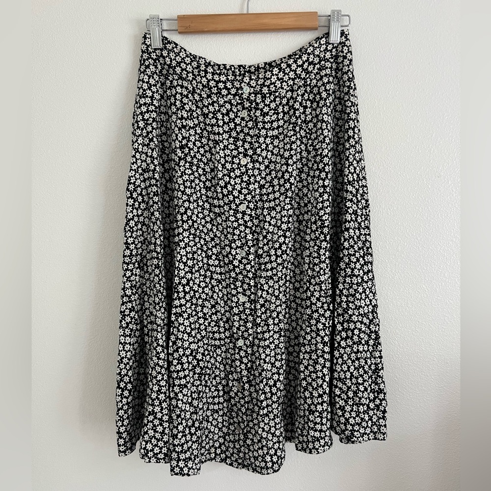 Vintage Kathie Lee Black & White Skirt sz 12